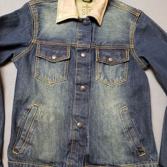 sTs Ranchwear Women's Caffrey denim jean Jacket with suede collar - Picture 3 of 12